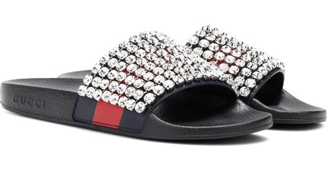 gucci embellished slides|Gucci slides girl.